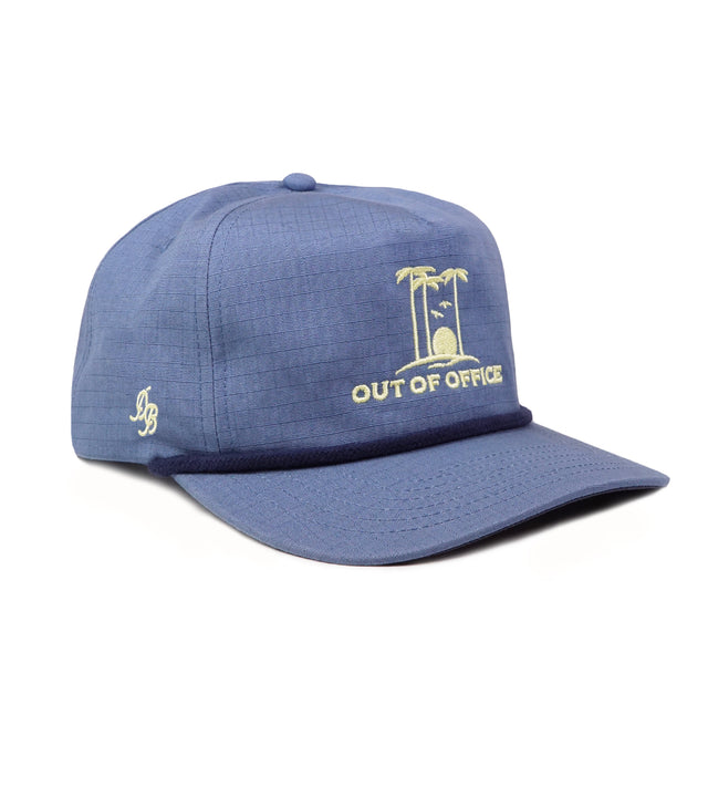 Out of Office Rope Hat – funny 5-panel snapback dad hat with embroidered out of office design, cotton ripstop, comfortable gift for dads